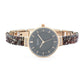 Seksy Rocks Ladies Watch | Rose Gold Case & Leather Bracelet With Grey Dial | 2579