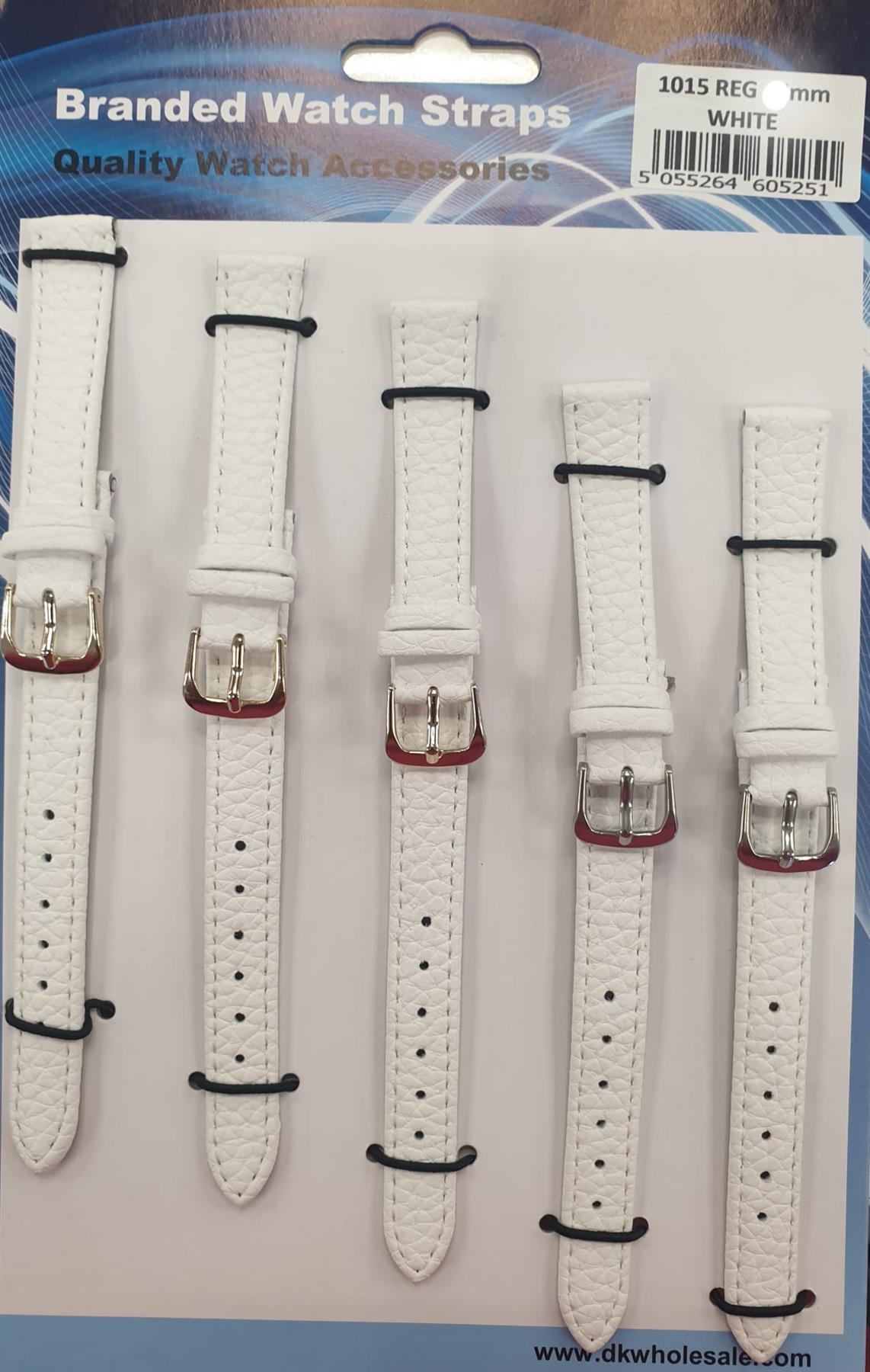White Leather Watch Straps Pk5 size 1015W Available Multiple Size