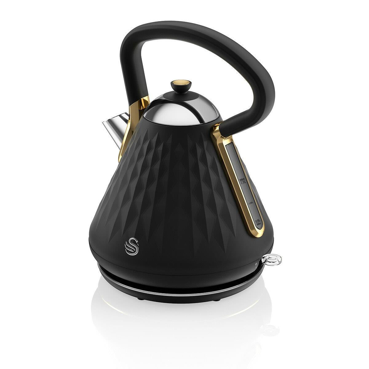 Swan Gatsby Kettle Toaster Set Black & Gold