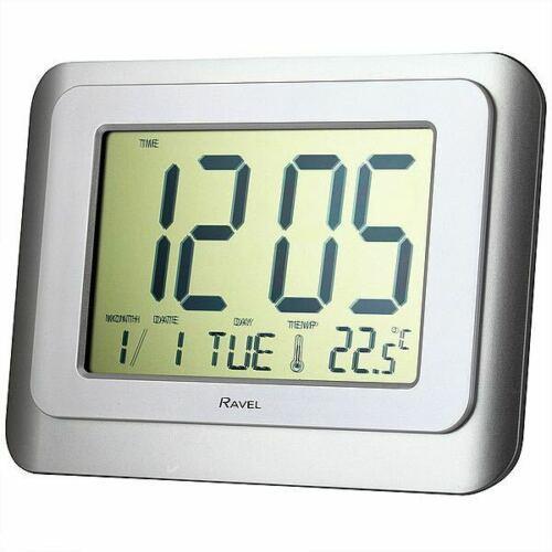 RAVEL WALL/DESK JUMBO DIGITAL ALARM CLOCK SILVER/WHITE RCD003.1