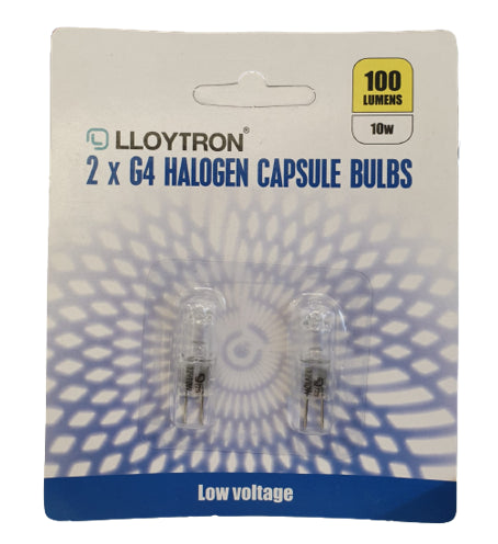 Lloytron G4 10w 2pk Halogen Capsule Bulbs  B3212