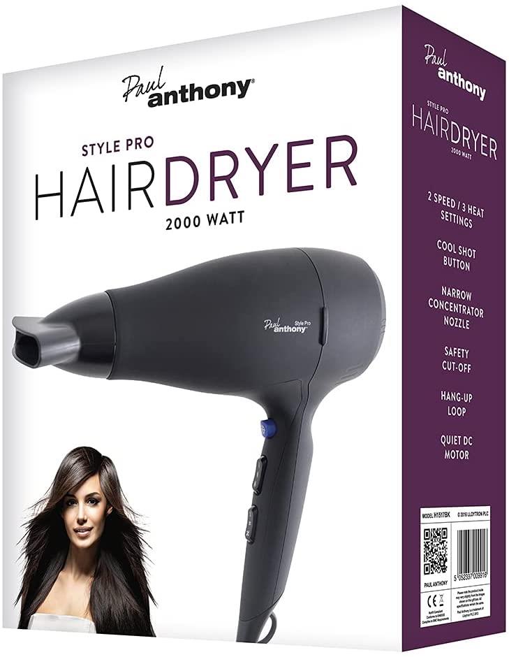 Paul Anthony 2000W Style Pro Hair Dryer H1517BK DK Wholesale Ltd