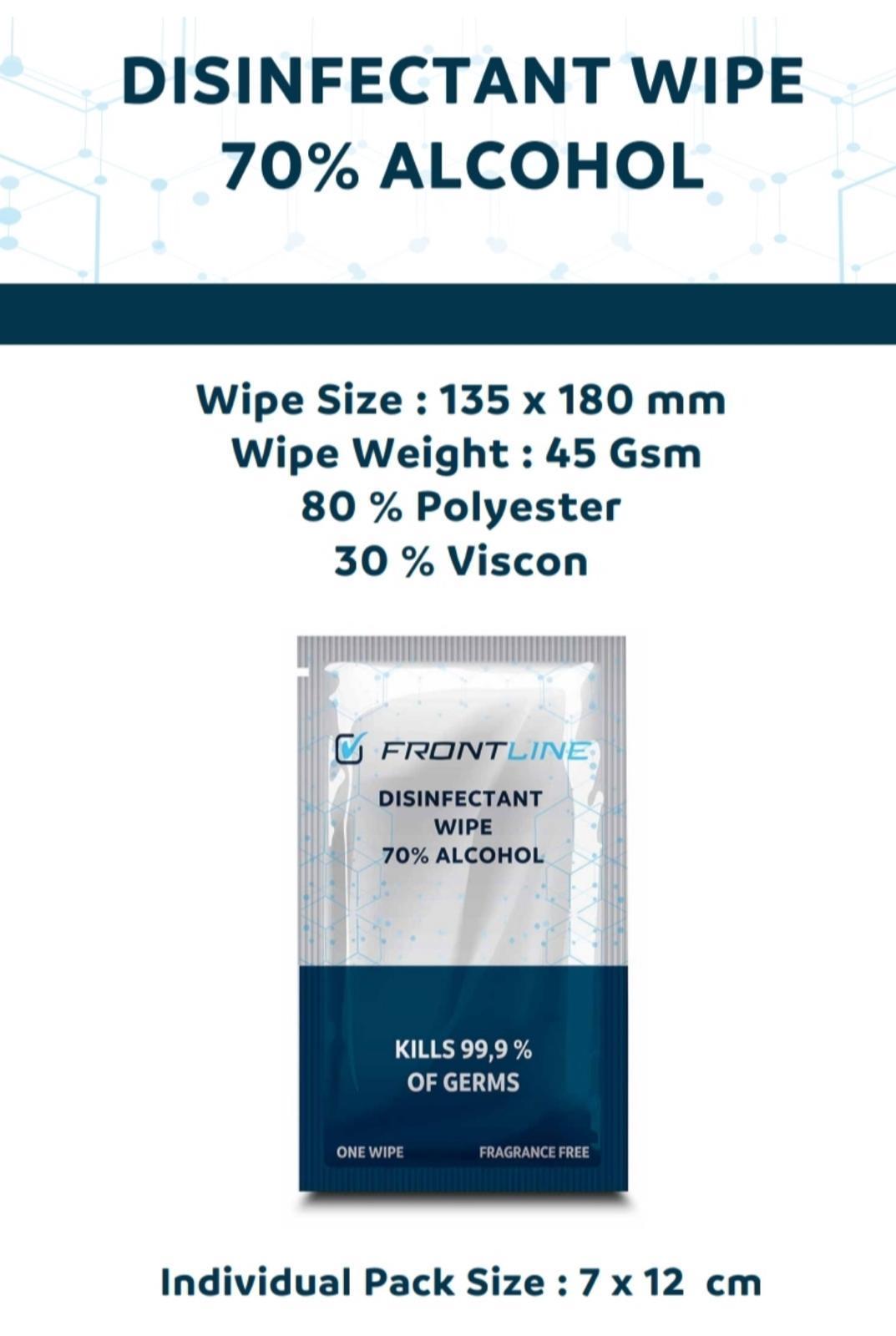 Front line Individually Wrapped Wipes 70% Alcohol