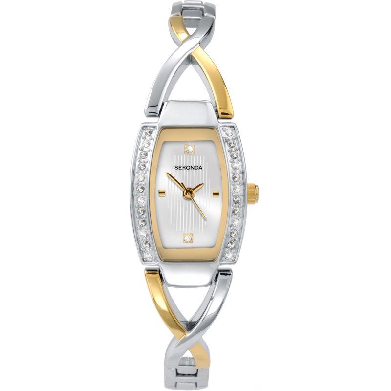 Sekonda Ladies Two-tone Silver Dial With Metal Bracelet Watch 4605