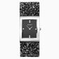 Seksy Rocks® Ladies Watch Silver Case & Leather Strap with Black Dial 2573