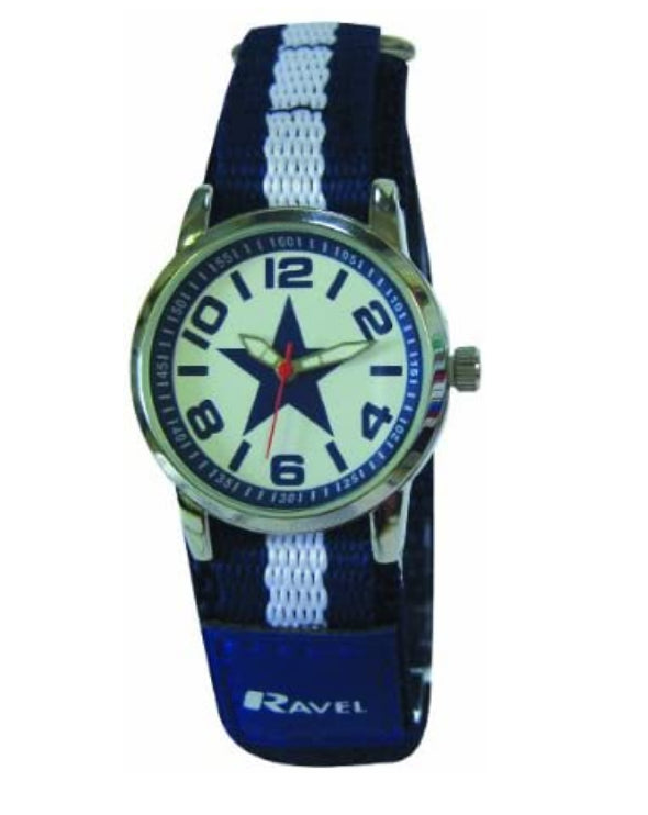 Ravel Childrens Boys/Girls Star Velcro Nylon Quartz Watch R1516.12