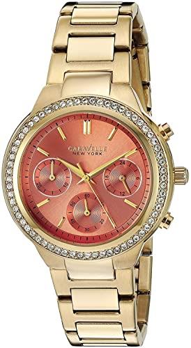 Caravelle New York Ladies Chronograph Gold Bracelet Watch 44l218