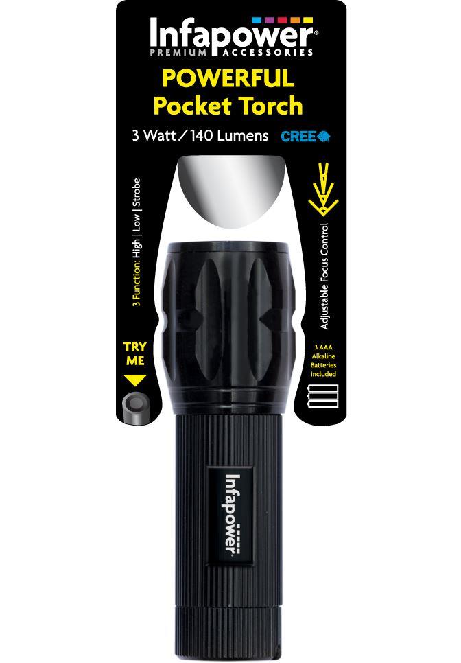 Infapower Powerful Pocket Torch 3w/140 Lumens