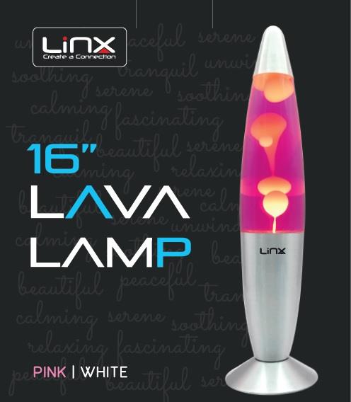 Linx 16" Lava Lamp - Pink/White