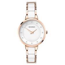 Sekonda Women's White and Rose gold fashion strap watch 2643