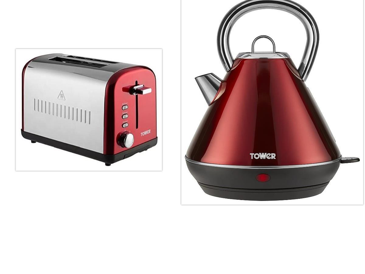 Tower Infinity Kettle Toaster Set Red