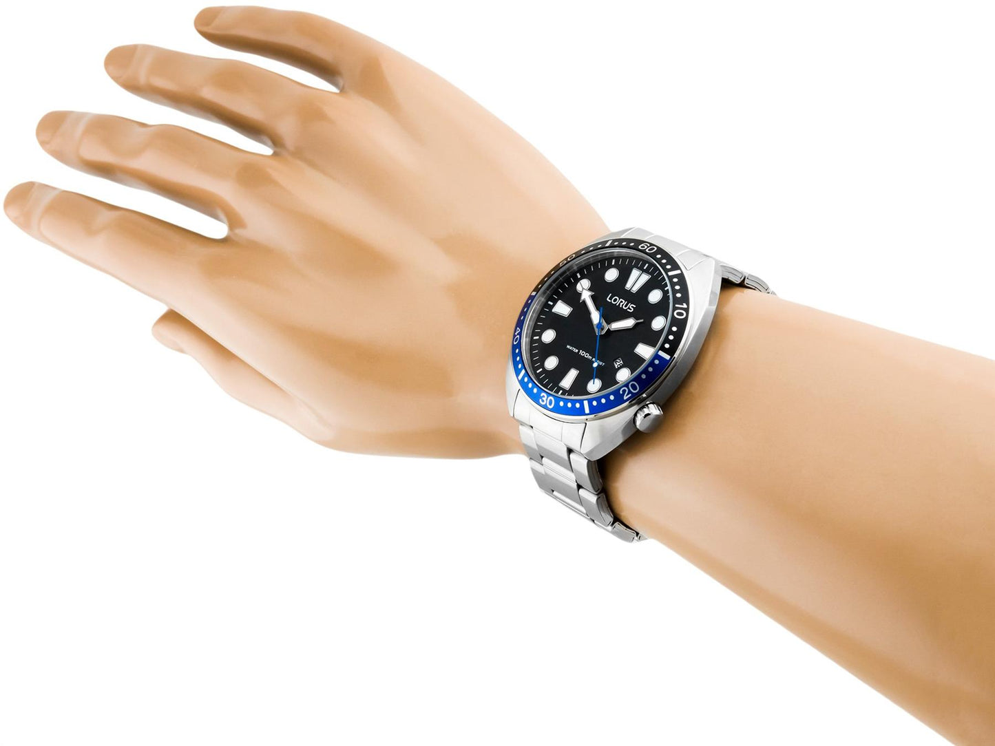 Lorus Men's Fashion Black Dial Stainless Steel Bracelet watch RH921LX9