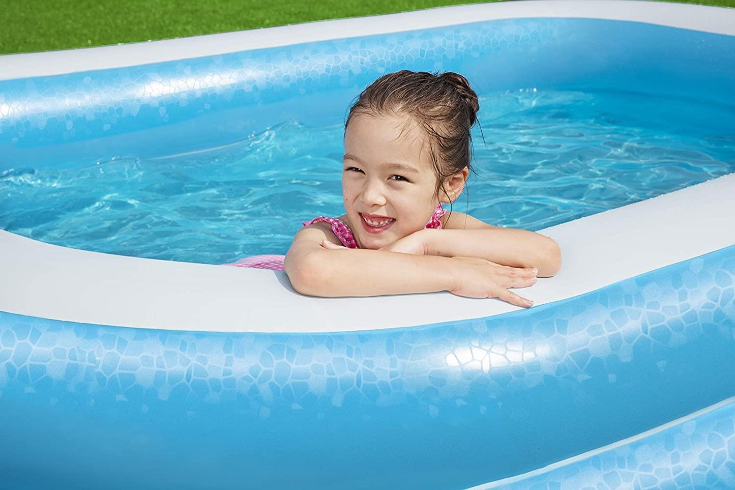 Bestway Family Rectangular Inflatable Pool Blue / White 8'7" X 69" X 20"