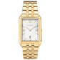 Accurist Mens Rectangle Dated Silver Dial With Gold Stainless Steel Bracelet Watch 7413