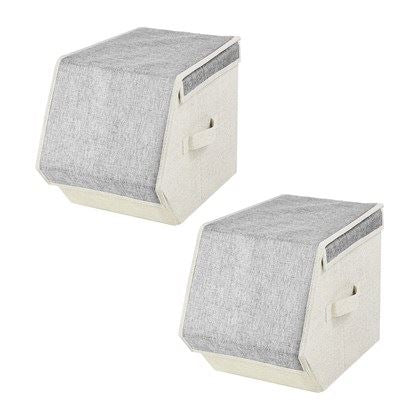 Anika 2 pack Small Magnetic Storage Box - Grey (Carton of 6)