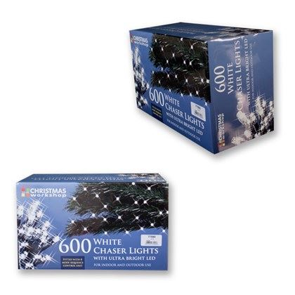 Christmas Workshop 600 LED White Chaser Lights (Carton of 6)