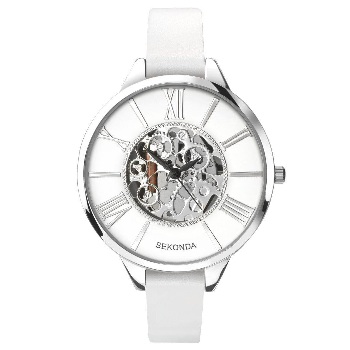 Sekonda Women's Fashion White Leather Strap Watch 2312