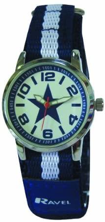 Ravel Childrens Boys/Girls Star Velcro Nylon Quartz Watch R1516.12