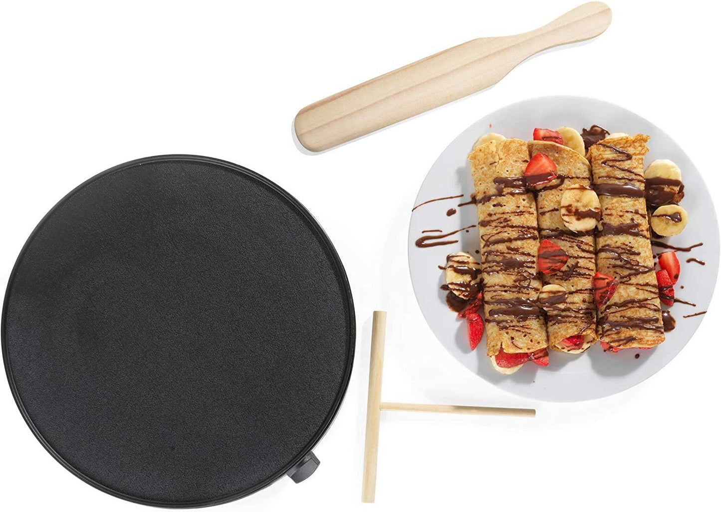 Giles & Posner® EK2510G Electric Crepe Maker | 30 cm/12 Inch Plate | 1300 W | Cook Delicious Sweet and Savoury Pancakes, Crepes and Galettes in Minutes