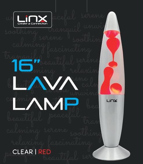 Linx 16" Lava Lamp - Clear/Red