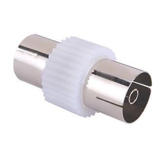 Electrovision White Coaxial Female Socket to socket Coupler F350AB