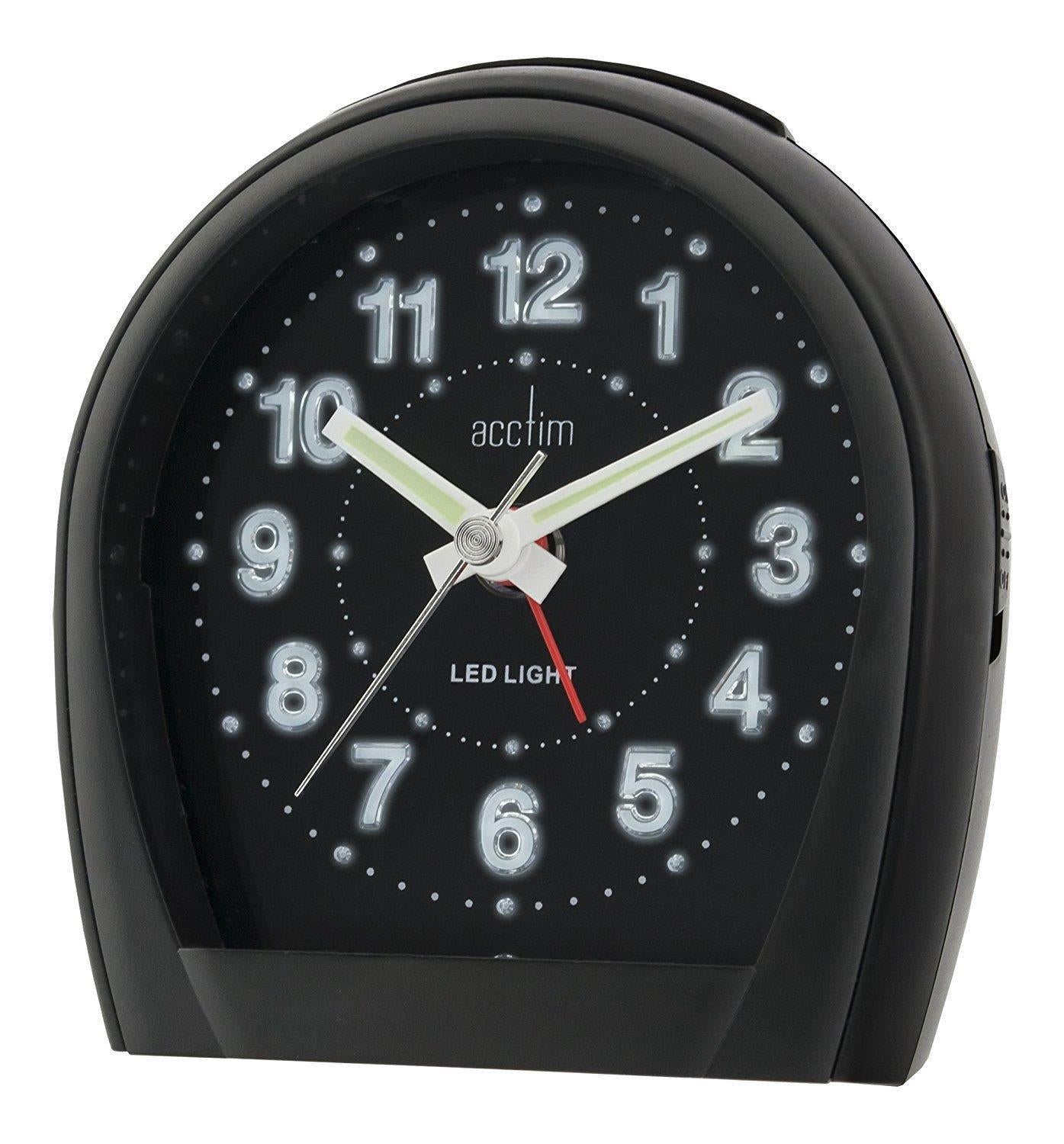 Acctim 14743 Lumilight 2 Black Alarm Clock with White Illuminated Numbers