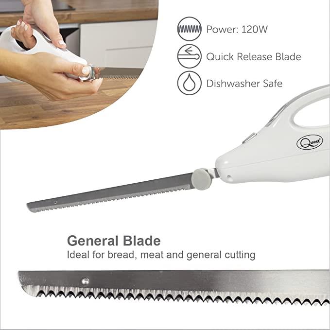 Quest White Electric Knife With Extra Coarse Blade (Carton of 8)