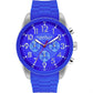 Caravelle New York Mens Bruce Chronograph Blue Dial Rubber Strap Watch 43a121