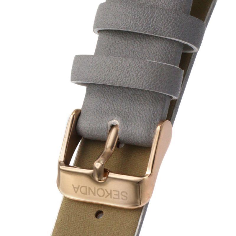 Sekonda Ladies Crystal Leather Look Strap Watch, Grey/silver 2938