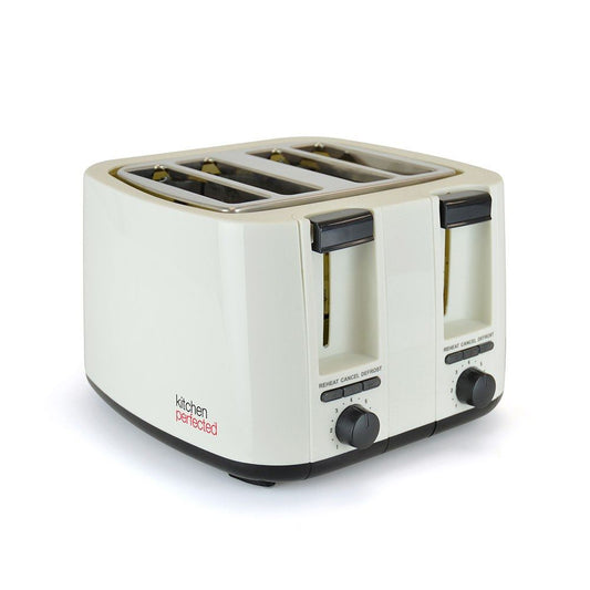 KitchenPerfected 4 Slice extra-wide slot Toaster - Cream (Carton of 4)