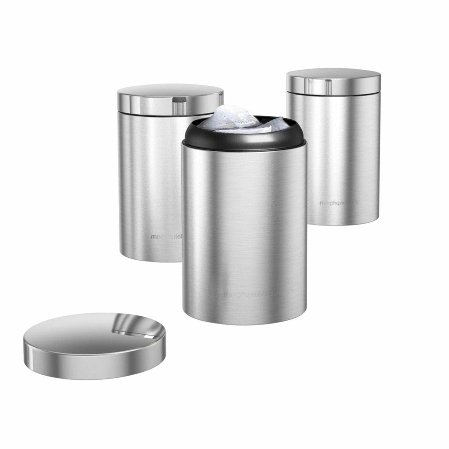 Morphy Richards Accents Storage Set, Silver, 6 Piece - Breadbin Canister TowelPole Mugtree