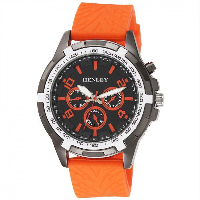 Henley Men's White Topped Sports Tyre Tread Silicone Watch H02189