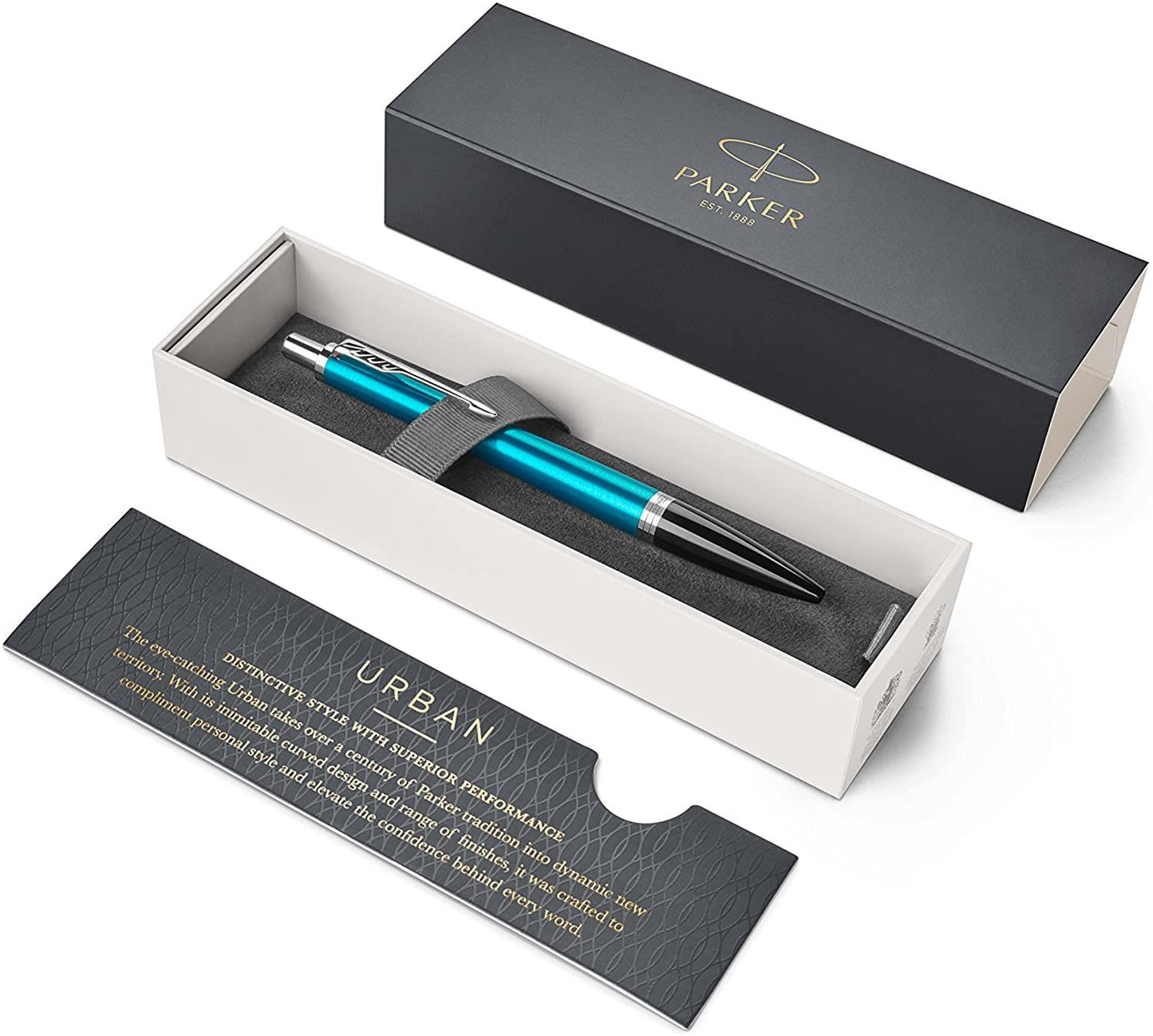 Parker Urban Ballpoint Pen, Vibrant Blue with Medium Point Black Ink Refill - 1975428A