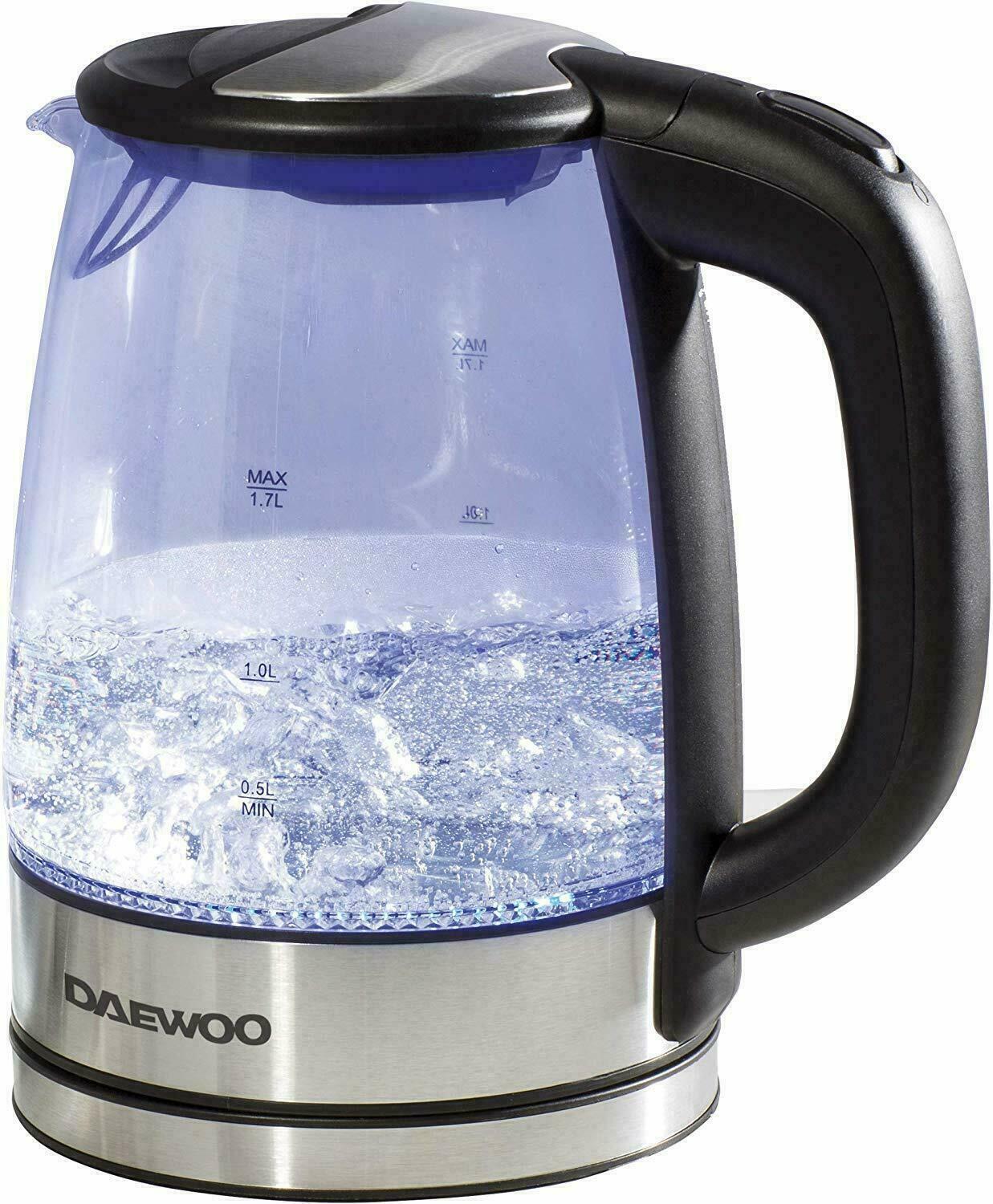 Daewoo 1.7L 2200w Glass Kettle with LED- SDA1669