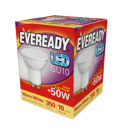 Eveready S13600 LED Bulb 50w GU10 320lm 4.7W Warm White (Pack of 5)