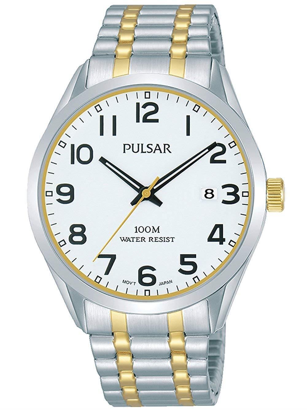 Pulsar Mens Fashion Two Tone Silver/gold Bracelet Watch Ps9565