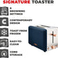 Tower Cavaletto 850W 2 Slice Stainless Steel Toaster - Blue/Rose Gold