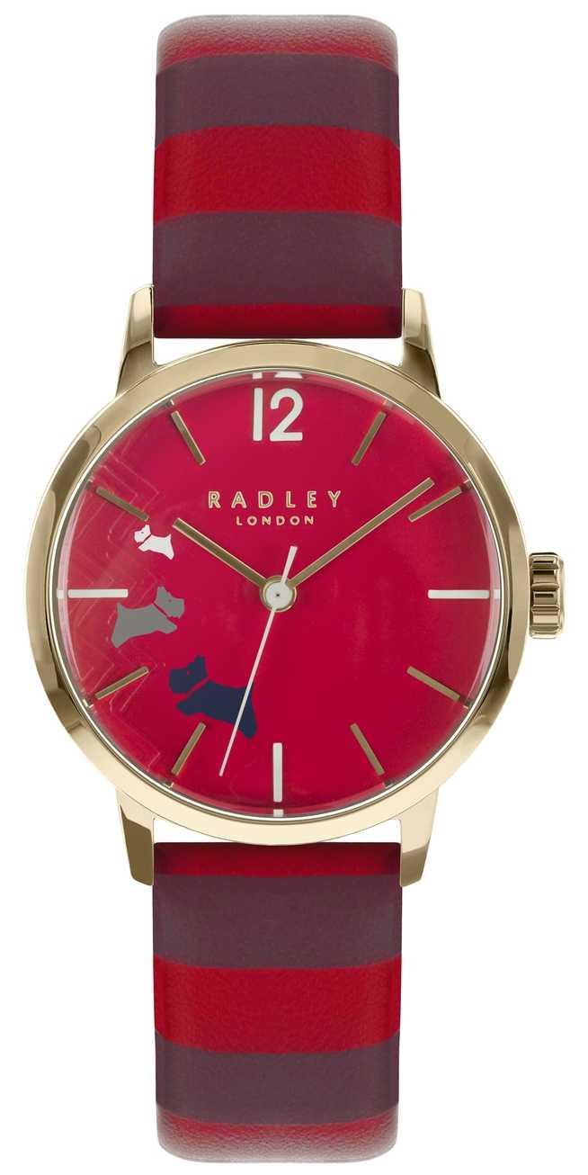 Radley Women's Red dial & Striped Leather Strap Watch RY2676