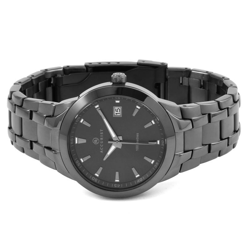 Accurist Men's Classic Black Dial Bracelet Wristwatch 7178