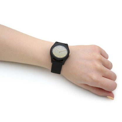 Lorus Ladies Champagne Dial With Black Silicone Strap Watch Rg269tx9