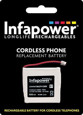 Infapower 2 x Prismatic Rechargeable batteries for Cordless Phone (Compatibility 97) T010 (Pack of 10)