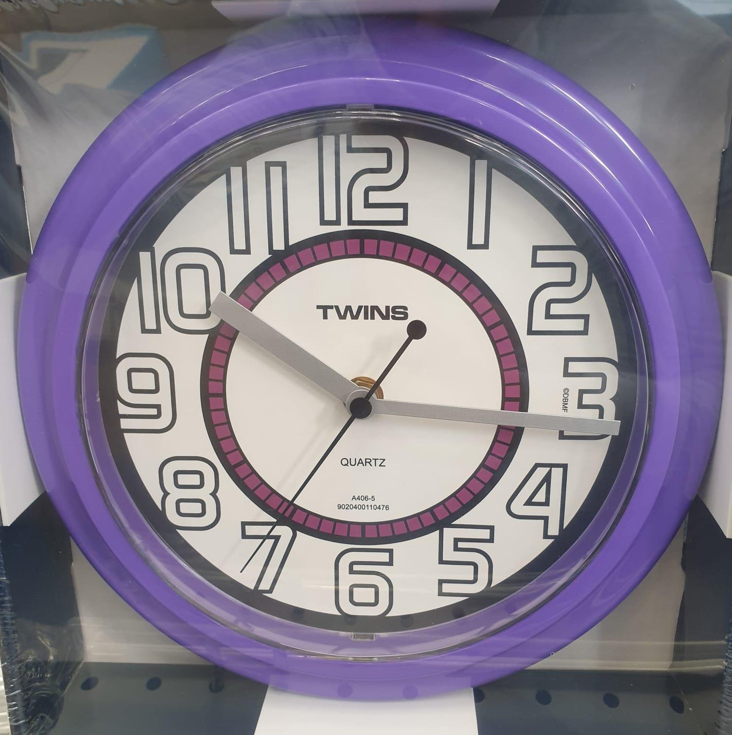 A406 TWINS 10" KITCHEN SWEEP WALL CLOCK AVAILABLE IN COLOURS