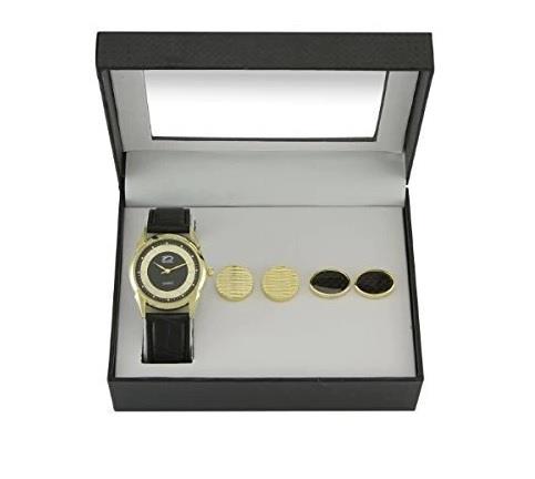 Time Design Mens Gold Analogue Watch & Two Pair Of Cufflinks Tdx0713g30 - CLEARANCE NEEDS RE-BATTERY