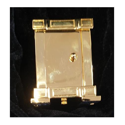Miniature Clock Rectangle Gold Polished Solid Brass IMP38 - CLEARANCE NEEDS RE-BATTERY