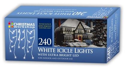 Christmas Workshop 240 LED Icicle Chaser Light - White (Carton of 12)