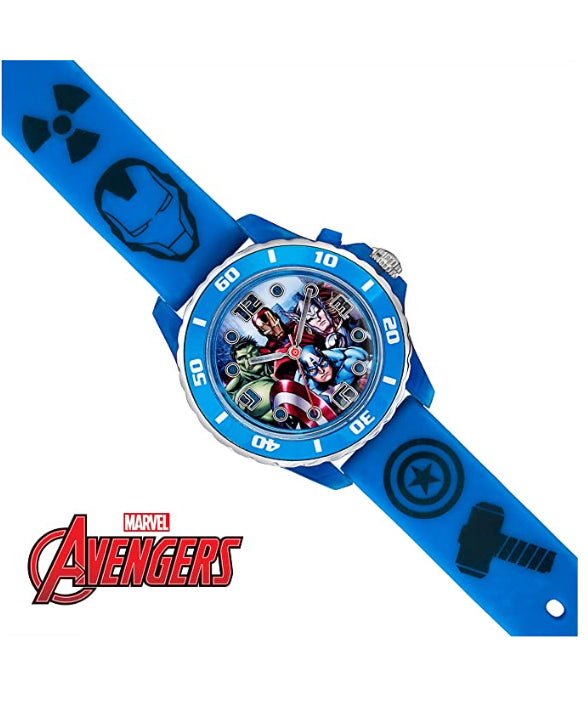 Marvel Avengers Children's Multicolour Dial Blue Rubber Strap watch AVG3506