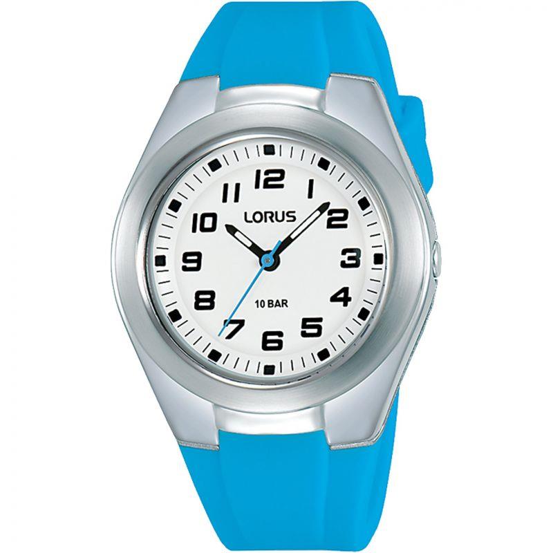 Lorus Children's White dial With Blue Silicone Strap Watch RRX77GX9
