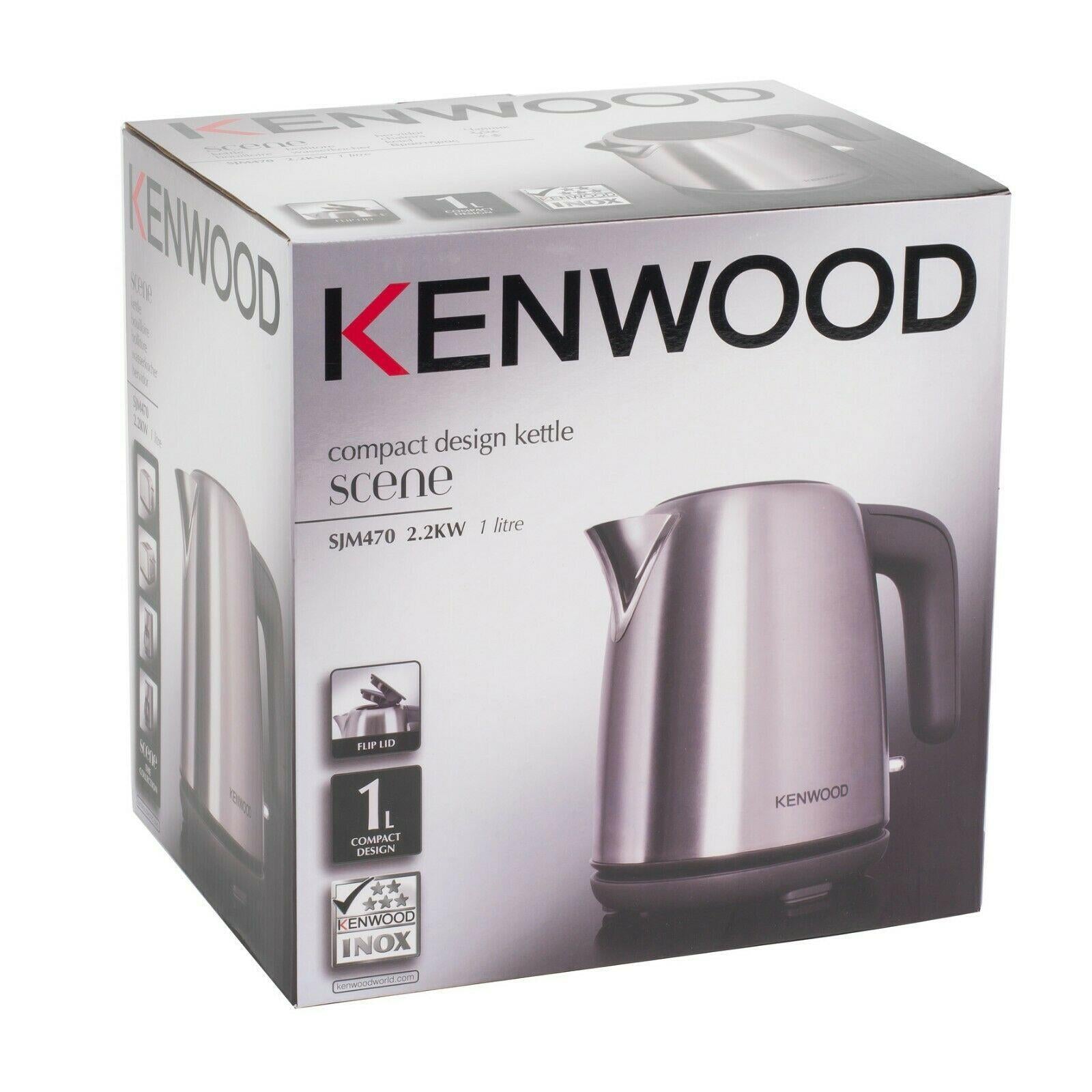 Kenwood Scene Jug Kettle 1L Cordless Grey Stainless Steel 2200W SJM470