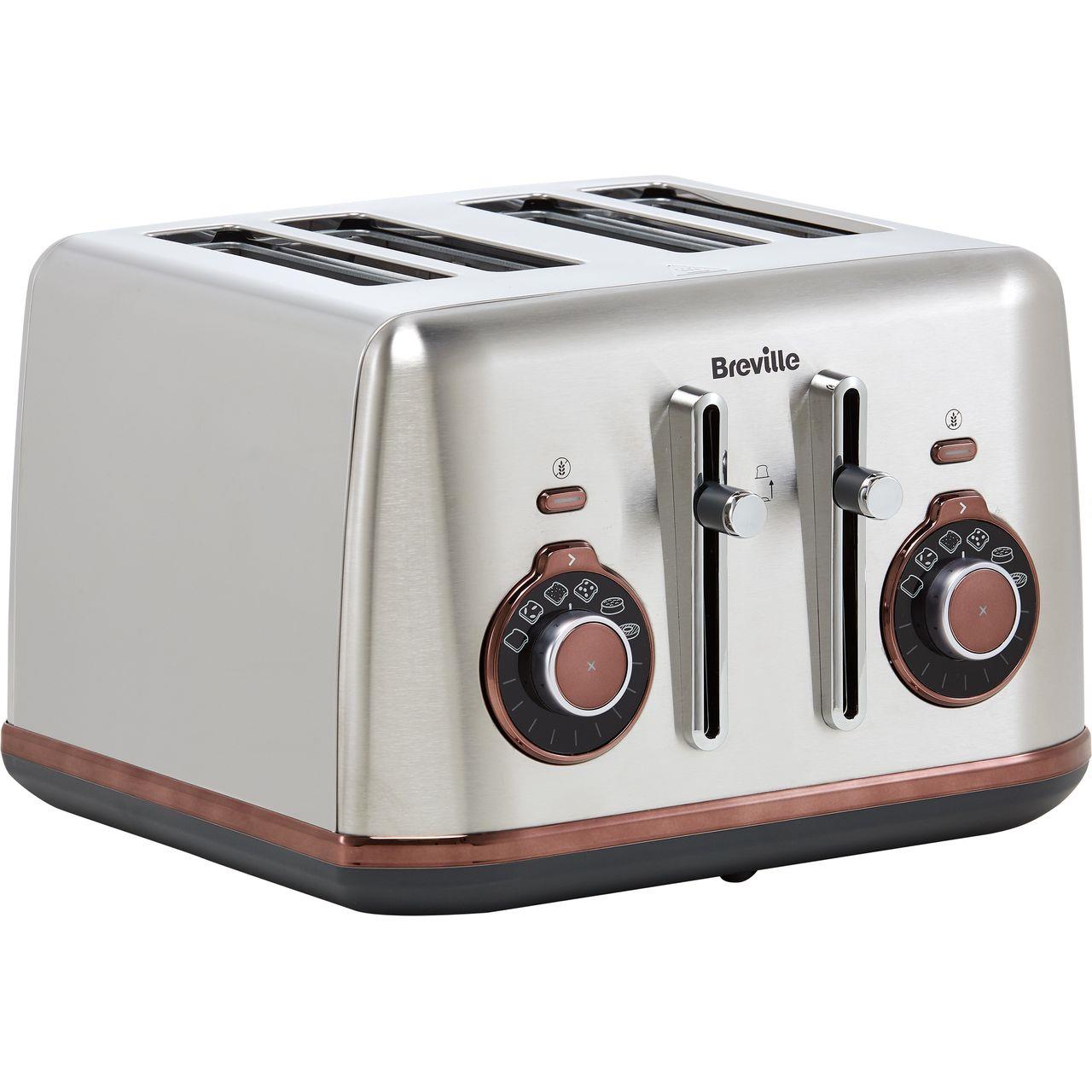 Breville Selecta Ss & Rose Gold 4 Slice Toaster (Refurbished)