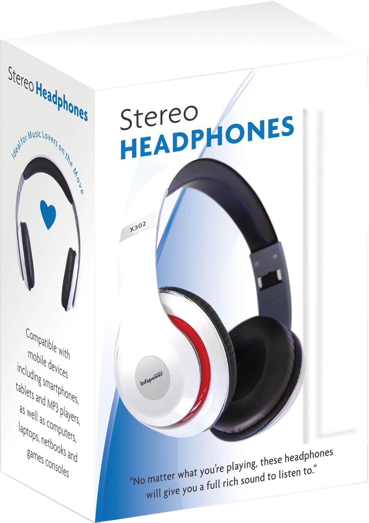 Infapower Stereo Wired Headphone (White) X302